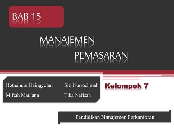 MANAJEMEN PEMASARAN