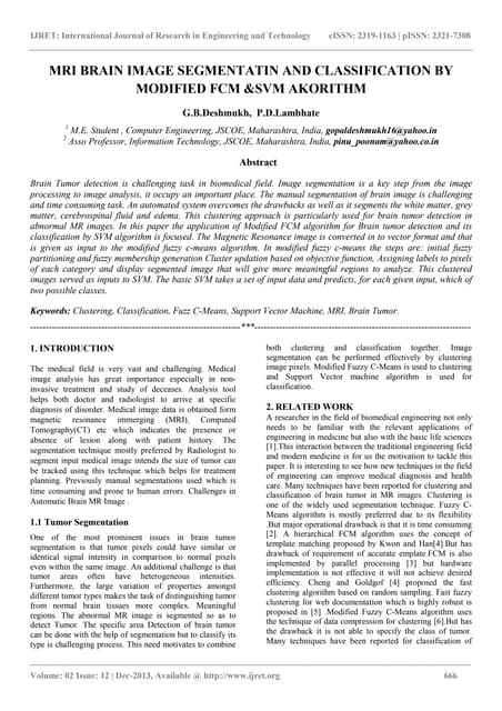 Mri brain image segmentatin and classification by