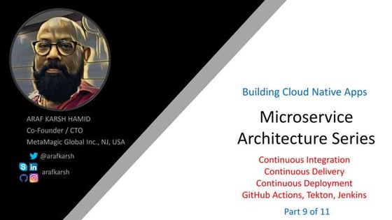 CI-CD Jenkins, GitHub Actions, Tekton 