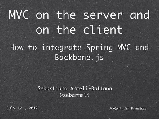 MVC on the server and on the client