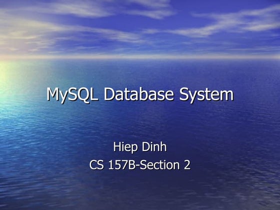 MySQL Database System Hiep Dinh