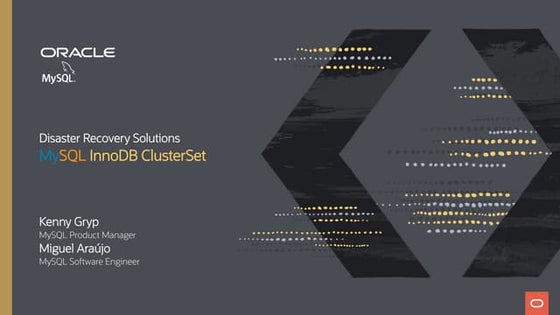 MySQL Database Architectures - High Availability and Disaster Recovery Solution