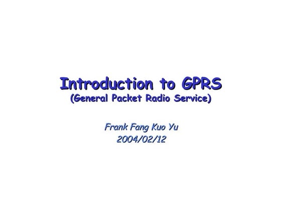 Introduction to GPRS