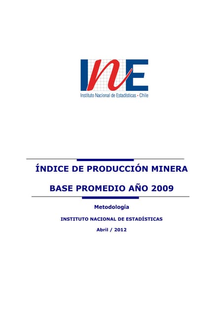Indice de producción minera 2009