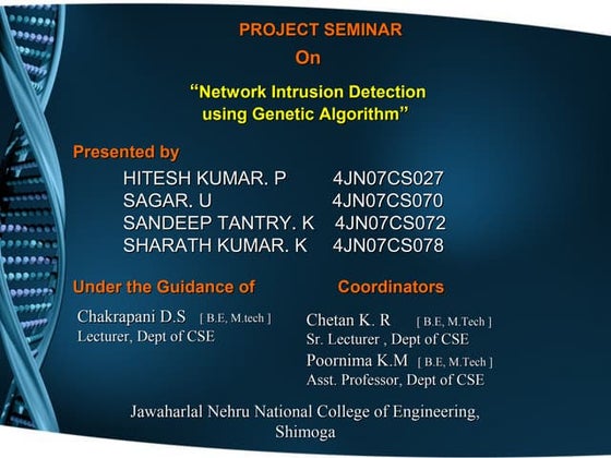 Using Genetic algorithm for Network Intrusion Detection