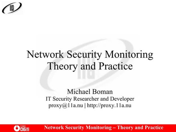 Network Security Monitoring - Theory and Practice