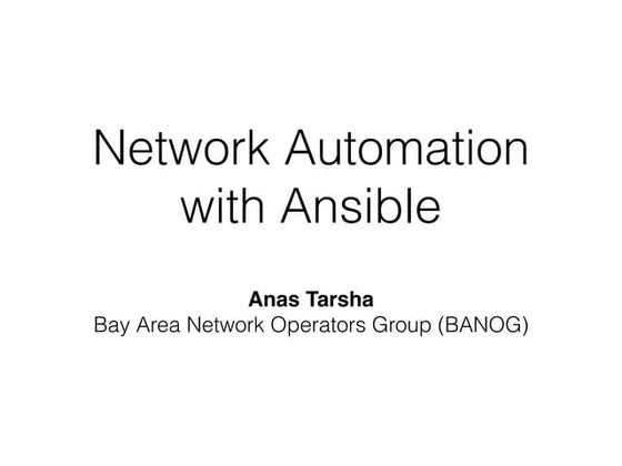 Network Automation with Ansible