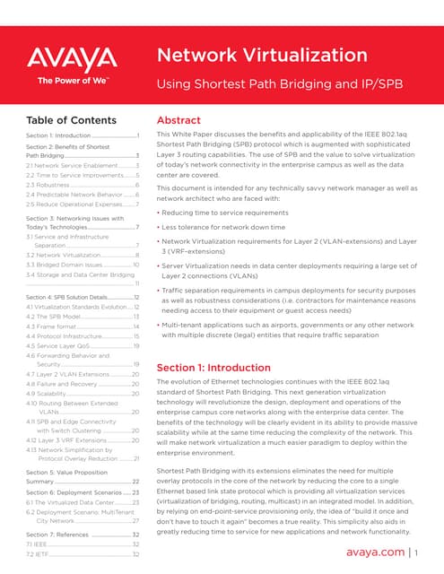 Network Virtualization using Shortest Path Bridging 