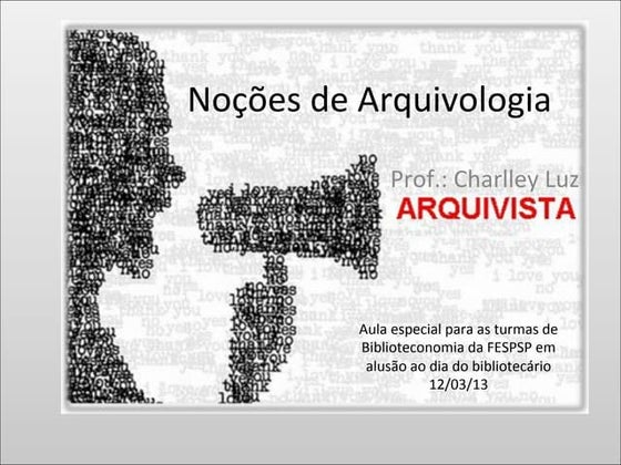 Noções de Arquivologia
