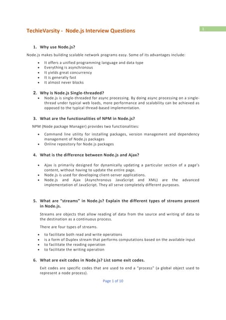 Top 30 Node.js interview questions