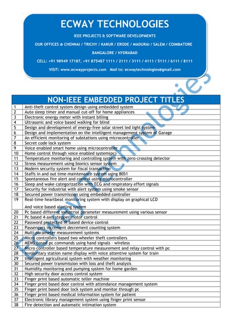 Non ieee embedded projects