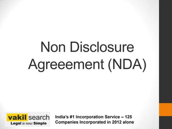Non disclosure agreement nda