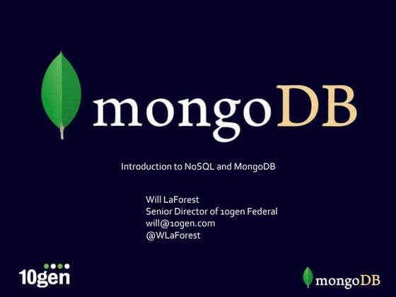 An Introduction to Big Data, NoSQL and MongoDB