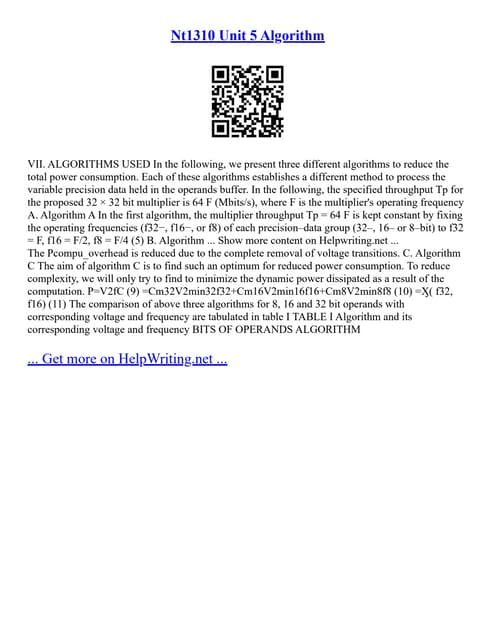 Nt1310 Unit 5 Algorithm