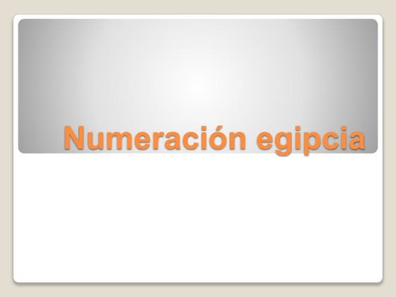 Numeración egipcia