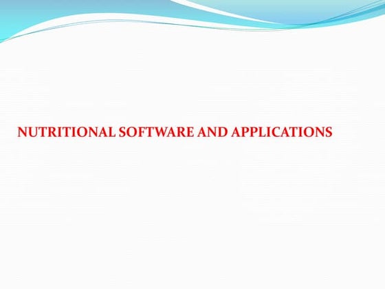 Nutritional software 