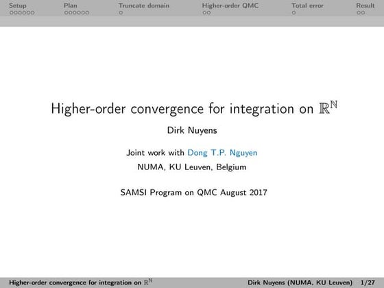 Program on Quasi-Monte Carlo and High-Dimensional Sampling Methods for Applie...