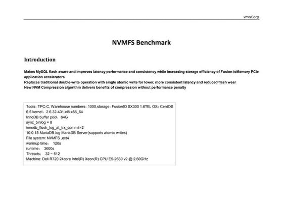 Nvmfs benchmark