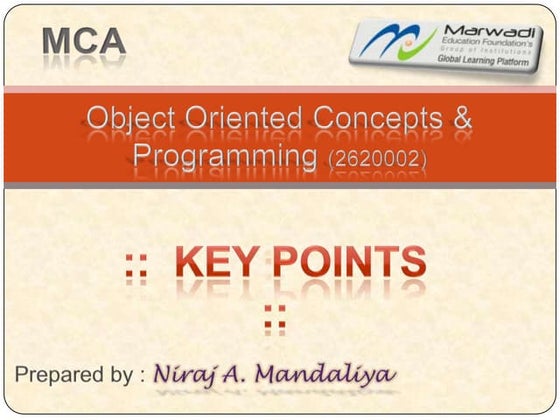 Object oriented concepts & programming (2620003)