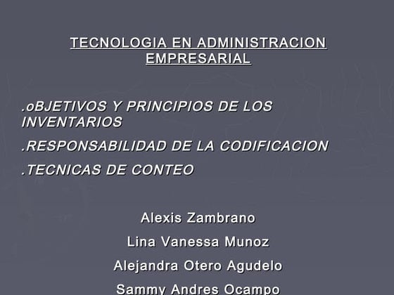 Objetivos de los inventarios
