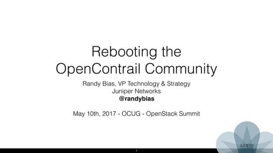 Rebooting the OpenContrail Community
