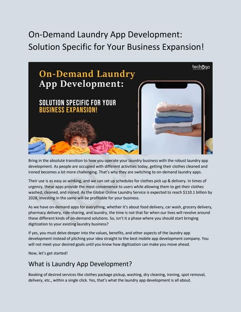On-Demand Laundry App Development: Solution Specific for Your Business Expans...
