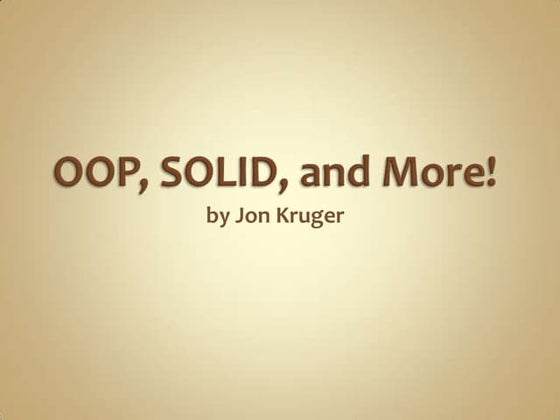 Advanced Object-Oriented/SOLID Principles