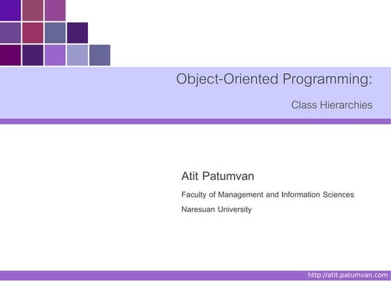 OOP: Class Hierarchies