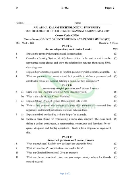 Oop r&amp;s may 2019