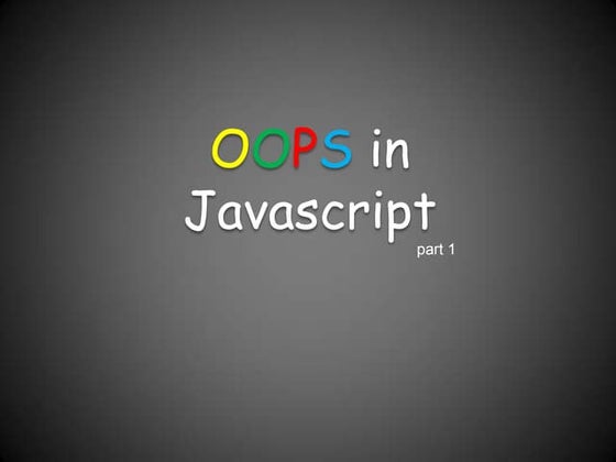 OOPS in javascript