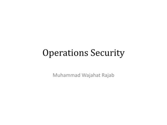 Operations Security Presentation