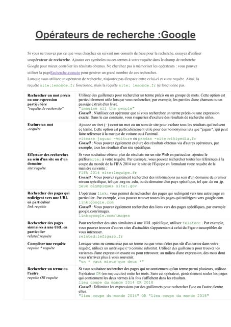 Recherche sur google