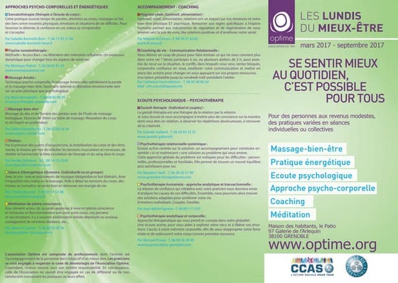 Optime Grenoble "Les Lundis du mieux être 2017"