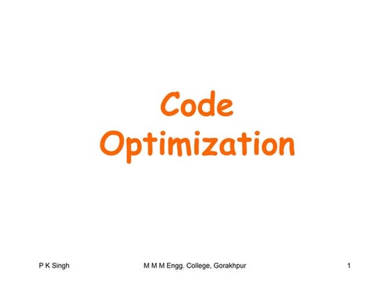 Optimization