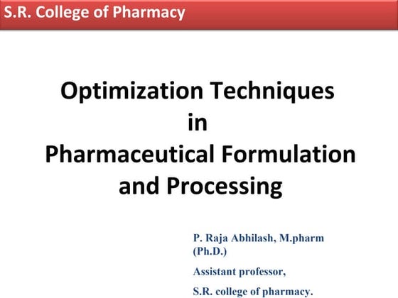 Optimization techniques 