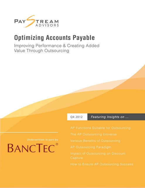 Optimizing Accounts Payable - Whitepaper by BancTec - BPO Services Provider