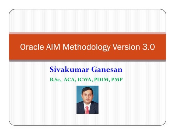 Oracle aim-project-management-methodology