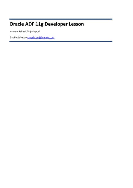 Oracle ADF 11g Tutorial