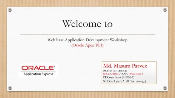 Oracle apex presentration
