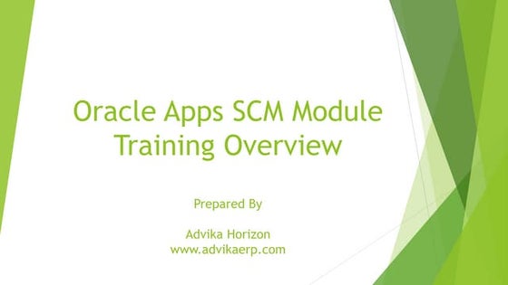 Oracle Apps SCM Functional Overview