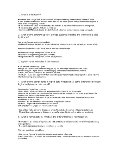 Oracle dba