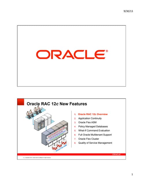 Oracle RAC 12c New Features List OOW13