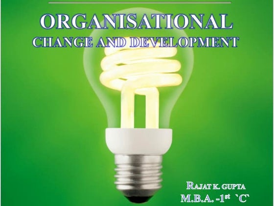 Organizational Change and Development