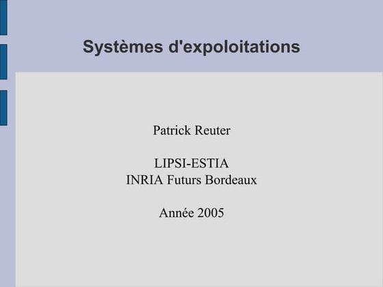 Système d’exploitation: Principe