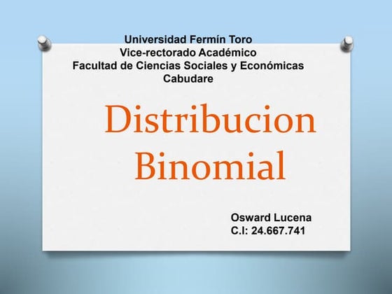 Distribucion Binomial