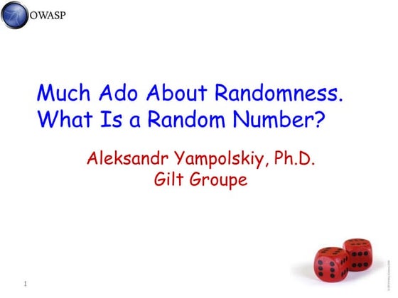 OWASP Much ado about randomness