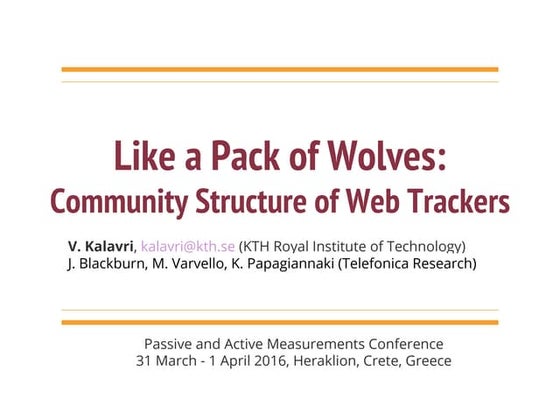 Like a Pack of Wolves: Community Structure of Web Trackers