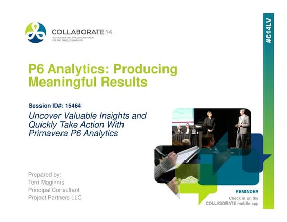 P6 analytics producing meaningful results in P6 analytics  - Oracle Primavera...