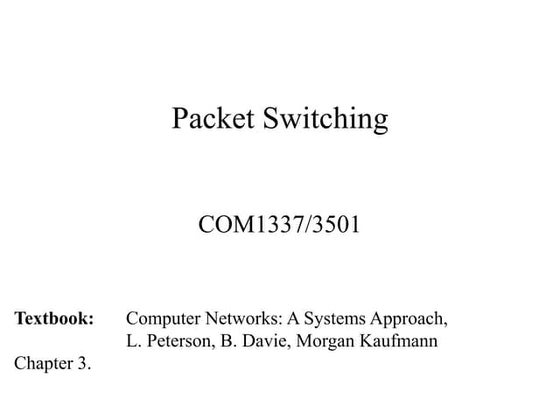 Packet Switching Technique in Computer Network