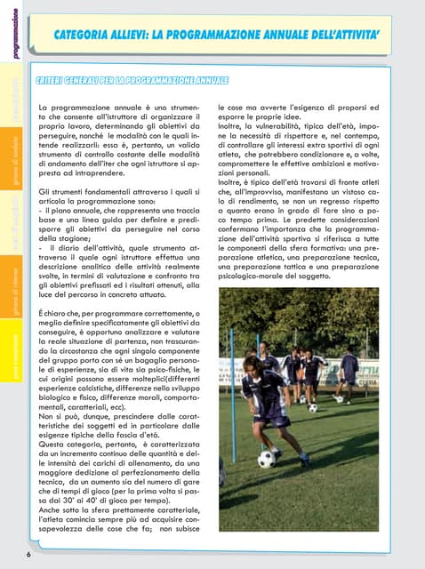 Pagine da calcio programmazione allenamento allievi